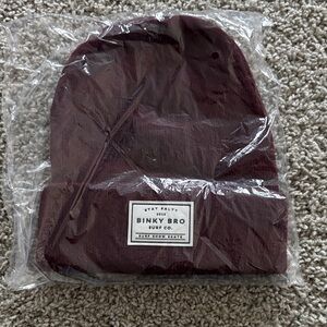 New! Binky Bro Burgundy Beanie